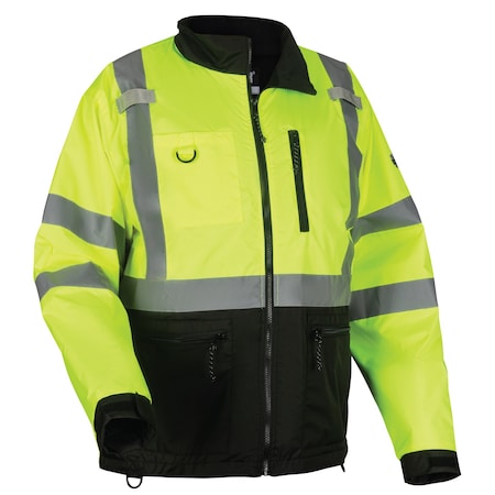 Ergodyne Windbreaker, Polyester Ripstop, Class 3 Type R, Lime, XL 8351